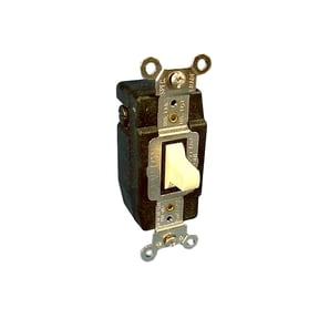 Leviton Ivory Single Pole Double Throw Maintained Toggle Switch Back and Side Wired 30A 1287-I