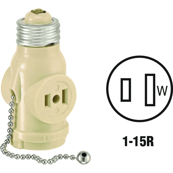 Leviton 660W 125V Duplex Receptacle in Ivory UL Listed for US Residential Electrical Code Compliance, Drop-in NEC-Standard Wiring