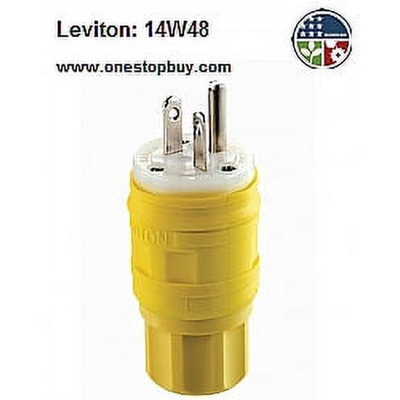 Leviton 14W48 6-20P Wetguard Plug Industrial - Yellow