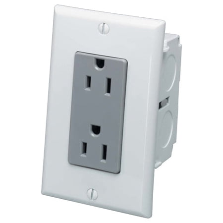 Leviton AC Power Module, Junction Box, 1-Duplex Receptacle, Non-Surge (47605-ACN)