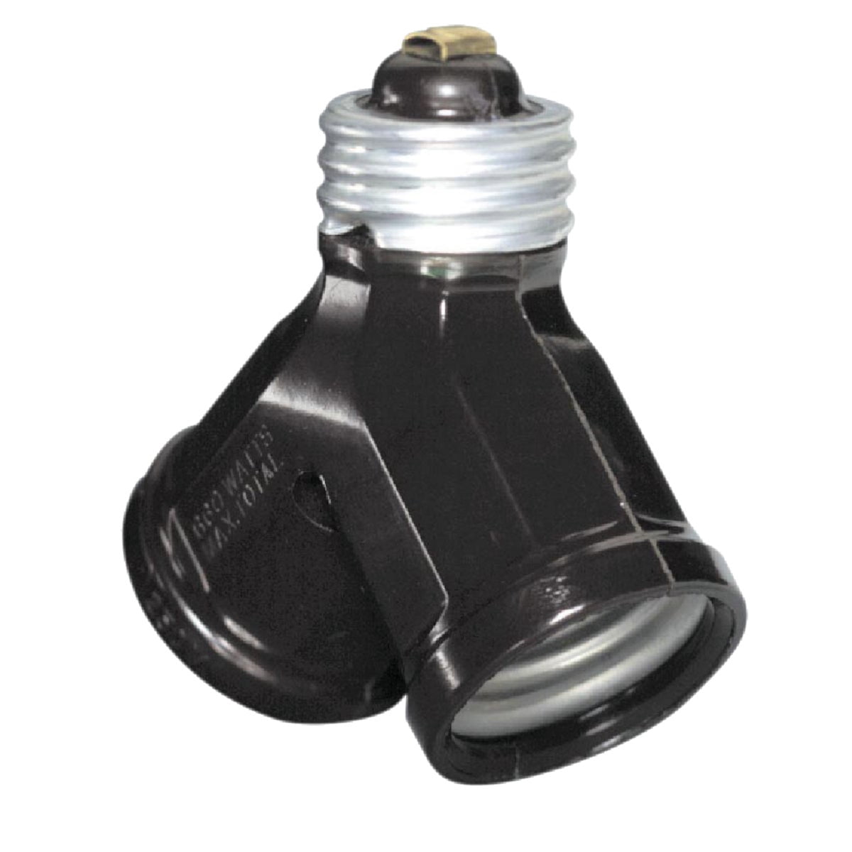 Leviton 15 Amp, 660 Watt, 250 Volt, Twin Light Socket Adapter, 128, Brown