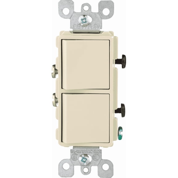 1-pack Leviton Decora Single Pole AC Quiet Switch - 15 Amp, Ivory, Impact-Resistant - 1 Pack  Professional & DIY Use, Standard Battery Platform