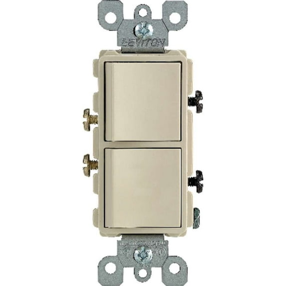 Leviton Decora Single Pole AC Quiet Switch - 15 Amp, Ivory, Impact-Resistant - 1 Pack