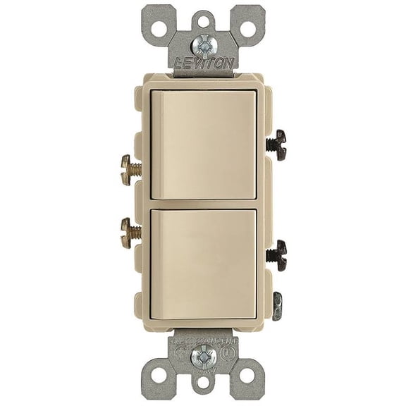 Leviton Decora Single Pole AC Quiet Switch - 15 Amp, Ivory, Impact-Resistant - 1 Pack