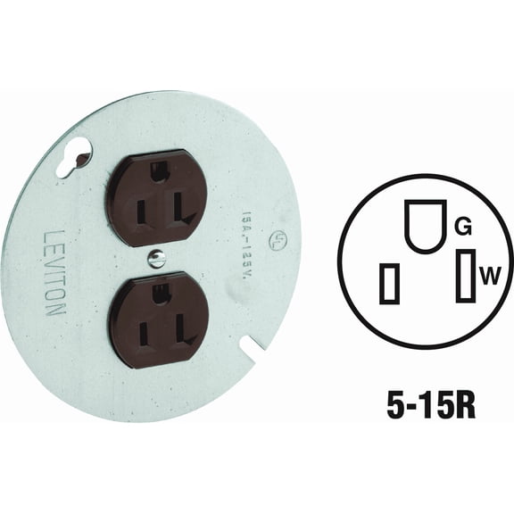 Leviton 05042 15A Duplex Receptacle UL Listed for US Residential Electrical Code Compliance, Drop-in NEC-Standard Wiring