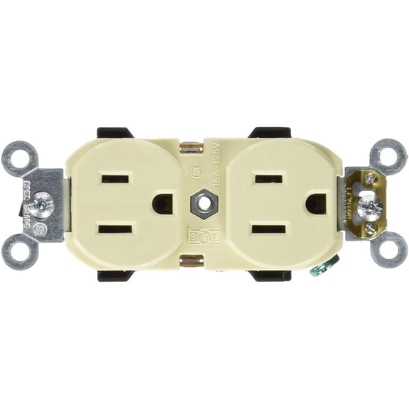 Leviton Duplex Outlet Industrial Grade - 15A 120V Universal - 1 Piece Multicolor