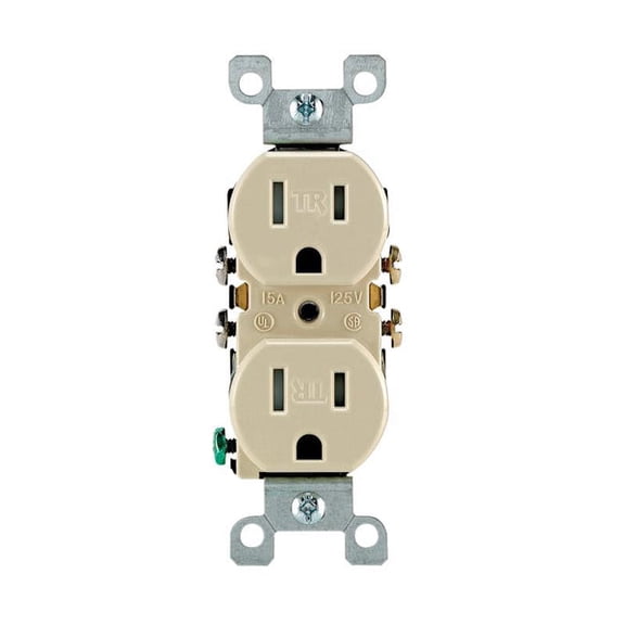 1 pc Leviton 15 amps 125 V Duplex Ivory Outlet 5-15R 10 pk