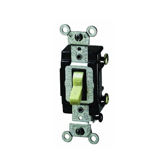 Leviton 5501-LHI Single-Pole Lighted Handle Switch, 15A, 120V, Ivory, LIT WHEN OFF