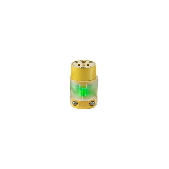 Leviton 15A 125V 3-Wire 2-Pole Illuminated Cord Connector