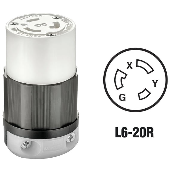 Leviton 160089 20A 250V 2-Pole 3-Wire Grounding Locking Connector