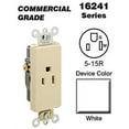 thumbnail image 1 of 15 Amp Decora Plus Commercial Grade Self Grounding Single Receptacle, White, 1 of 1
