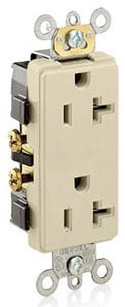 Leviton 16342-I 20A, 125V Decora Plus Duplex Receptacle Self Grounding, Ivory (10 Pack)
