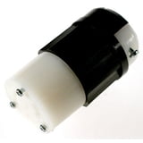 Leviton 02611-000 Clavija con seguro de Media Vuelta, Grad Industrial, 30Amp, 125V,Color Blanco
