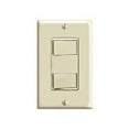 thumbnail image 1 of Leviton 1754-I Decora Combo Switch Single-Pole/Single-Pole 15A 120V - Ivory (Pkg of 10), 1 of 2