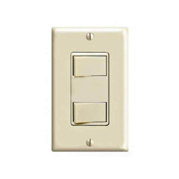 Leviton 1754-I Decora Combo Switch Single-Pole/Single-Pole 15A 120V - Ivory (Pkg of 10)