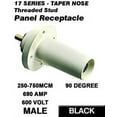 thumbnail image 1 of Leviton 17R21-E Black 17 Series Threaded Stud 90 Degree Male Cam-Type Panel Receptacle, 1 of 1