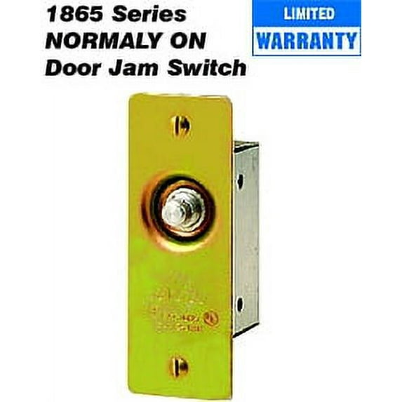 Leviton 1865 3 Amp, 125 Volt, Single-Pole, Doorjamb with Jamb Box Switch, Single Circuit Momentary, Normally ON, Commercial Grade, Brass