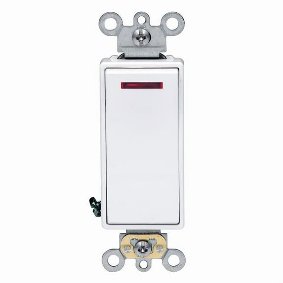 Leviton 2 Amps Single Pole Single Pole Illuminated Rocker Switch White