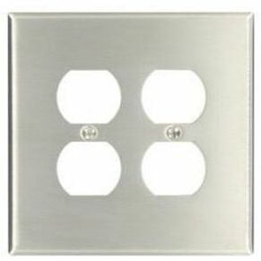 Leviton 84103-40 Edelstahl Gerätesteckdosen-Wandplatte, 1-fach, Übergröße, 25 Stück (302 Stainless Steel)