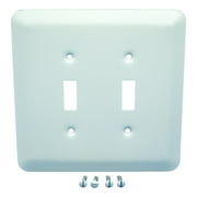 Leviton 2-Gang Jumbo White Switch Cover Oversize Toggle Wall Plate 89309-WH