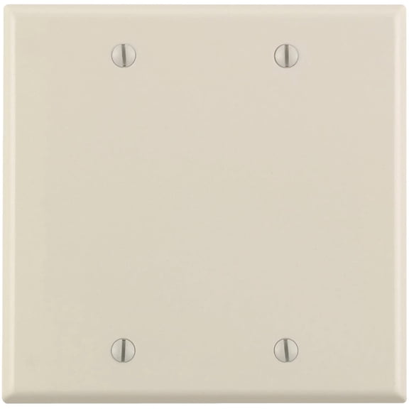 Leviton 2-Gang No Device Blank Wallplate, Standard Size, Thermoset, Box Mount, 78025, Light Almond