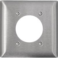 Stainless Steel 2-Gang Single Outlet Wall Plate