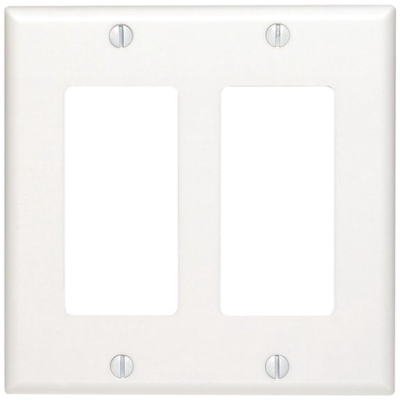 Leviton 2 Socket Outlet Plate, White