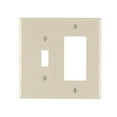 thumbnail image 1 of Leviton Combination Wallplate Thermoplastic Nylon 2 Gang Midway Light Almond 1 Toggle, 1 of 2