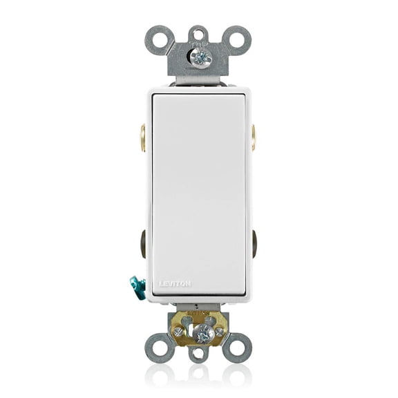 Leviton 20-Amp 120/277-Volt Decora Plus Rocker 4-Way AC Quiet Switch, 5624-2W, White