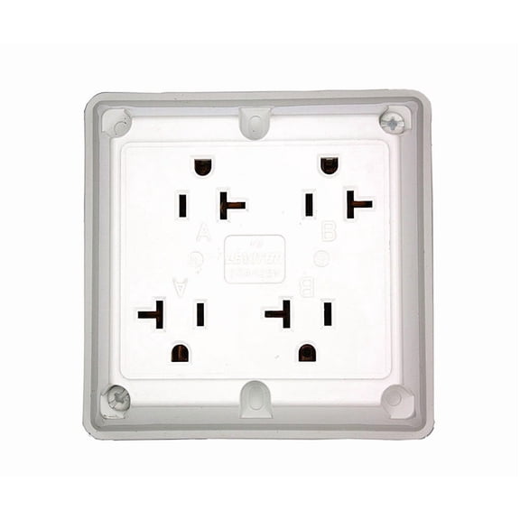 Leviton 20 Amp, 125 Volt, Industrial Series Extra Heavy Duty Grade, 4-In-1 Receptacle, Straight Blade, Grounding, 21254-W, White