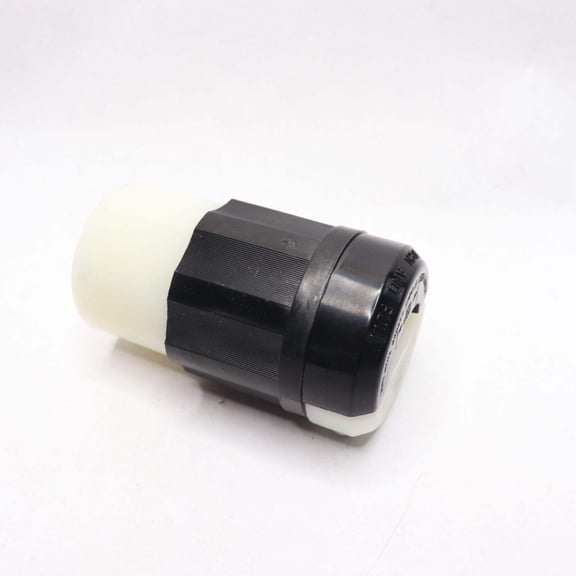 Leviton 20 Amp 125-Volt Locking Plug| Black and White