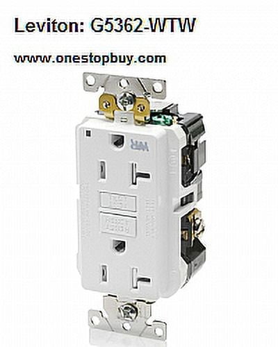 Leviton 20 Amp 125-Volt Self-Test Tamper/Weather Resistant Industrial Grade GFCI Duplex Outlet/Receptacle White (1-Pack)