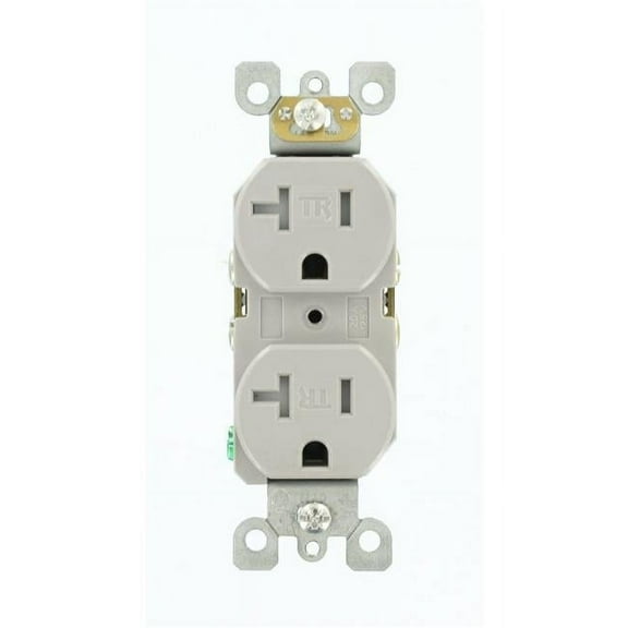 Leviton  20 amps 125 volt Duplex  Gray  Outlet  5-20R  1 pk
