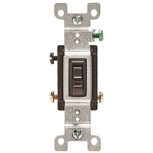 Leviton Residential Grade 3-Way Toggle Switch 215-1453-2 - Quiet AC - Brown