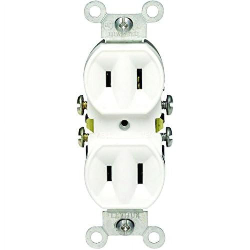 Leviton 223W 15 Amp, 125 Volt, Duplex Receptacle, Residential Grade, NonGrounded, White