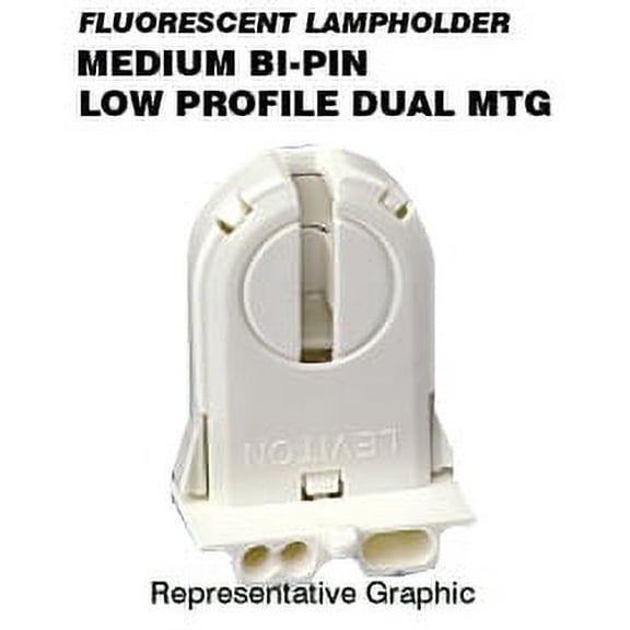 Leviton 23653-NP Medium Base T8-T12 Bi-Pin Low Profile Fluorescent Lampholder