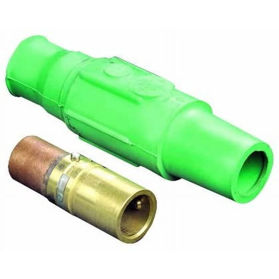 Leviton 23L25-G 23-Series, Single Pole Cam Type, Female Latching Connector, Taper Nose, Crimped, Cable Range 350-500 MCM, Green
