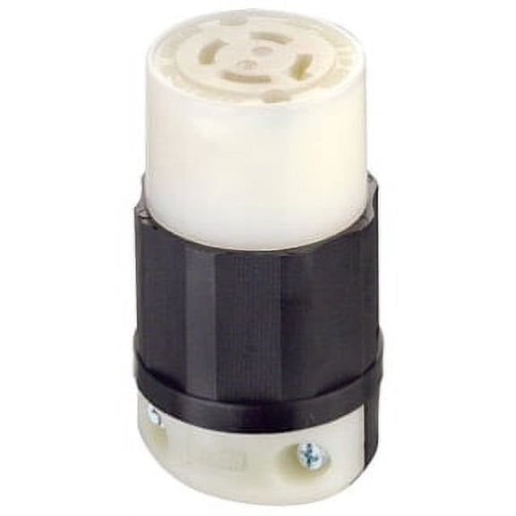 Leviton 2433 Connector Locking Blade L16-20R 20A 480V 3-Phase 3P4W Grounding - Black-White