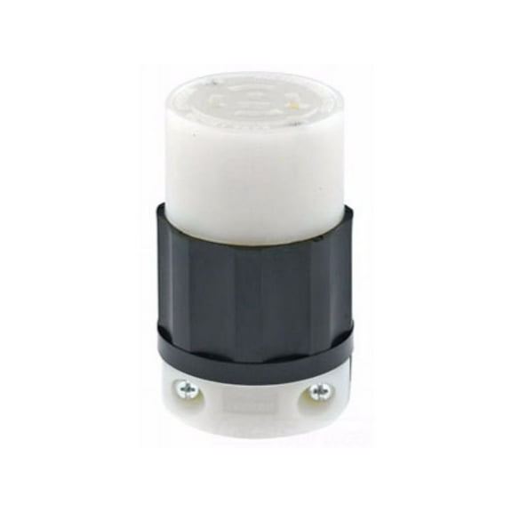 Leviton 2513 20 Amp, 120/208 Volt 3PY, NEMA L21-20R, 4P, 5W, Locking Connector, Industrial Grade, Grounding - Black-White