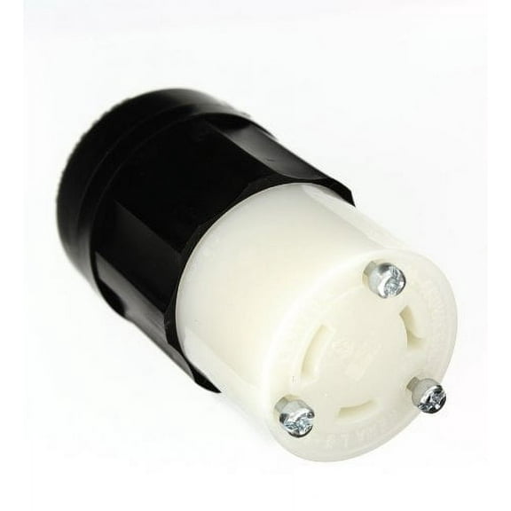 Leviton 2643 30 Amp, 480 Volt, NEMA L8-30R, 2P, 3W, Locking Connector, Industrial Grade, Grounding - Black-White