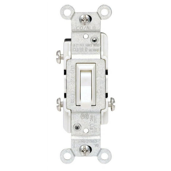 Leviton 2653-2W 120-Volt 15 Amp 3-Way Residential Grade CO/ALR AC Quiet Toggle Switch, White