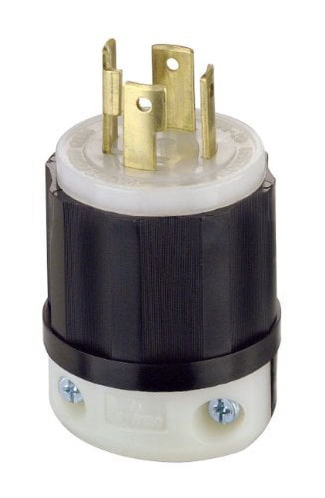 Leviton 2711 30 Amp, 125/250 Volt, NEMA L14-30P, 3P, 4W, Locking Plug, Industrial Grade, Grounding - Black-White