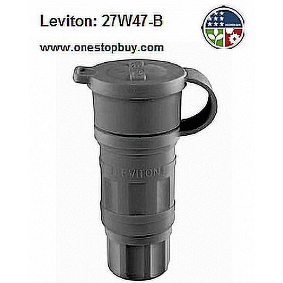 Leviton 27W47-B Connector Locking Blade Wetguard L5-20R 20A 125V 2P3W Grounding - Black
