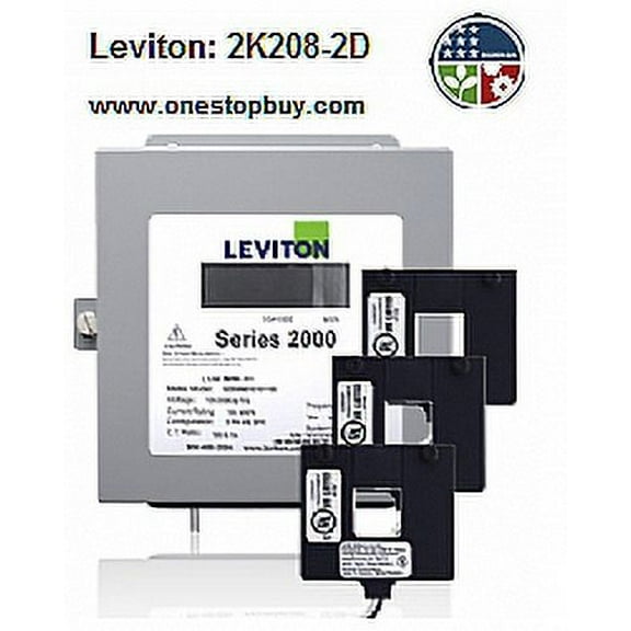 Leviton 2K208-2D Series 2000 208V 3P4W 200A Demand Indoor Kit with 3 Split Core CTs 200-Amp