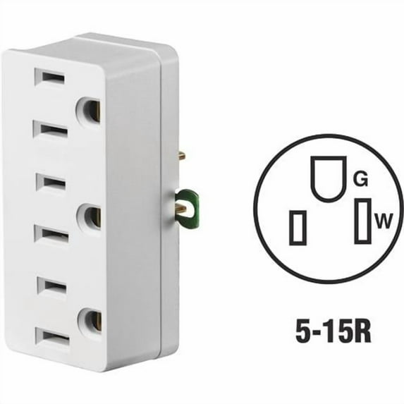 Leviton 3-To-2 Multi-Outlet Tap WHT TRIPLE, Each