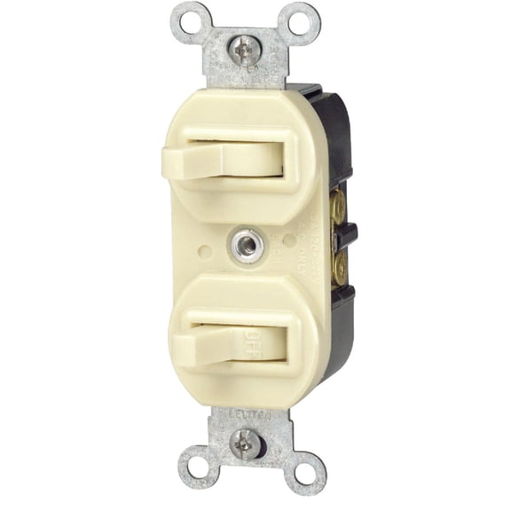 Leviton 3-Way Combinations Switch Single Pole Single Pole 3 Way 15 Amp Ivory Csa Boxed