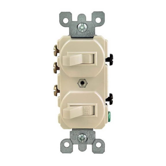 Leviton 3-Way Single Pole Combination Switch - 15 Amp, Ivory