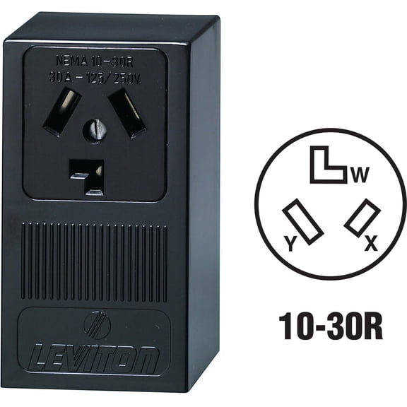 Leviton 3-Wire Dryer Power Outlet - Pack of 6