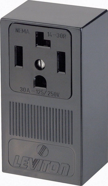 Black Industrial Grade Tamper Resistant Surface Mount Outlet