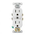 thumbnail image 1 of Leviton M22-TCBR1-WMP 15 Amp Commercial Grade Tamper Resistant Duplex Outlet, White - pack of 10, 1 of 1